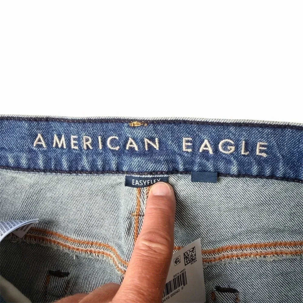 American Eagle Men's EasyFlex Jeans 36x36 Light Wash Straight Taper‎ Blue